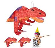 Relaxdays 3 x dino pinata - dinosaurus Piñata - T-Rex - verjaardagspinata - zelf vullen