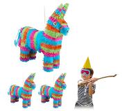 Relaxdays 3 x pinata ezel - feestartikel - verjaardag - piñata - zelf vullen - kinderen