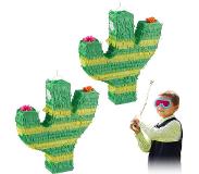 Relaxdays 2 x pinata cactus - piñata - verjaardag - zelf vullen - groen - kinderen