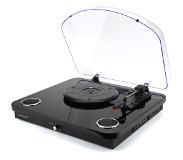 LEDWOOD - Round 300 Turntable - with Built-in stereo speakers & Bluetooth - Black