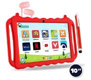 DEPLAY Kids Tablet PRO Kindertablet - Ouder Control App - Rood - Android 12 - 10 Inch