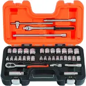 Bahco Doppenset 3/8" | omkeerbare ratel | zeskant | metrisch en inch-maten - 38-delig - koffer - S380