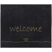 MD-ENTREE Schoonloopmat Elegance Welcome heart zwart 67x80 cm