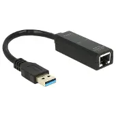 DeLOCK Premium USB-A naar RJ45 Gigabit Ethernet LAN adapter - USB3.0 - CAT6 / zwart - 0,10 meter