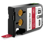 Dymo 1868761 XTL tape vinyl wit op rood 12 mm (origineel)