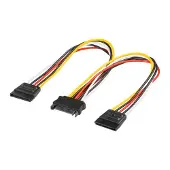 Goobay SATA kabel - 2x 15p SATA male naar 15p SATA female