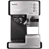Breville PrimaLATTE, espressomachine, 1,5 liter, geschikt voor koffiekapsules en gemalen koffie, zwart, roestvrij staal