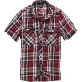 Brandit Overhemd 'Roadstar' donkerblauw / wijnrood / karmijnrood / wit