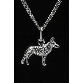 MOOYE ® - Collectie Zilveren Saarloos wolfhond ketting hanger - klein