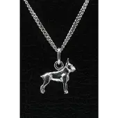 MOOYE ® - Collectie Zilveren Boston terrier ketting hanger - klein