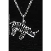 MOOYE ® - Collectie Zilveren Neushoorn opengewerkt ketting hanger