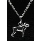 MOOYE ® - Collectie Zilveren Rottweiler ketting hanger - klein