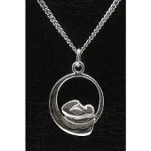 MOOYE ® - Collectie Zilveren Baby in buik ketting hanger