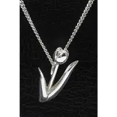 MOOYE ® - Collectie Zilveren Tulp middel 2 ketting hanger