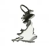 MOOYE ® - Collectie Zilveren Landkaart Engeland ketting hanger