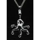 MOOYE ® - Collectie Zilveren Octopus glad hanger n bedel