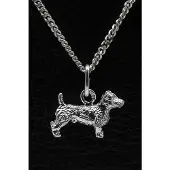 MOOYE ® - Collectie Zilveren Jack russel Terrier ruwhaar ketting hanger - klein