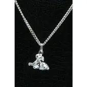 MOOYE ® - Collectie Zilveren Hondje lig ketting hanger