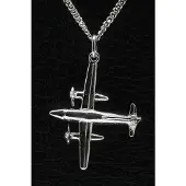 MOOYE ® - Collectie Zilveren Propeller vliegtuig ketting hanger