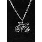 MOOYE ® - Collectie Zilveren Racefiets ketting hanger - met bidon