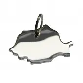 MOOYE ® - Collectie Zilveren Landkaart Roemeni ketting hanger