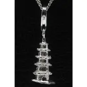 MOOYE ® - Collectie Zilveren Pagoda tempel Azi hanger n bedel