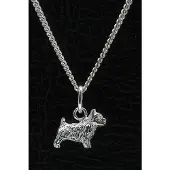 MOOYE ® - Collectie Zilveren Norwich terrier ketting hanger - klein