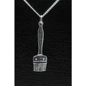 MOOYE ® - Collectie Zilveren Kwast ketting hanger - groot