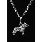 MOOYE ® - Collectie Zilveren Australische veedrijvershond ketting hanger - klein