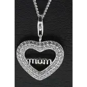 MOOYE ® - Collectie Zilveren Moederhart strass hanger n bedel