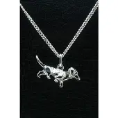 MOOYE ® - Collectie Zilveren Teckel ketting hanger - glad