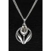 MOOYE ® - Collectie Zilveren Tulp in cirkel ketting hanger