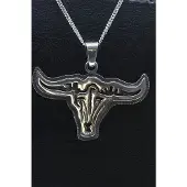MOOYE ® - Collectie Zilveren Indiaan Stier kop hopi style ketting hanger