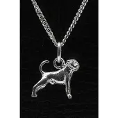 MOOYE ® - Collectie Zilveren Brabancon petit met staart ketting hanger - klein
