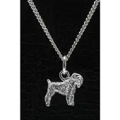 MOOYE ® - Collectie Zilveren Russian terrier zwart ketting hanger - klein