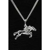 MOOYE ® - Collectie Zilveren Paard ketting hanger - met jockey