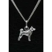 MOOYE ® - Collectie Zilveren Akita inu ketting hanger - klein