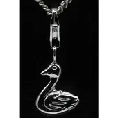MOOYE ® - Collectie Zilveren Zwaan middel hanger n bedel