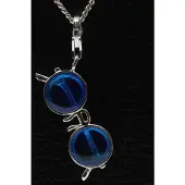 MOOYE ® - Collectie Zilveren Bril blauw hanger n bedel