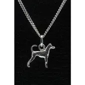 MOOYE ® - Collectie Zilveren Japanse terrier met staart ketting hanger - klein