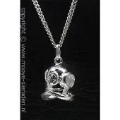 MOOYE ® - Collectie Zilveren Duikhelm open vizier ketting hanger