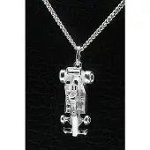 MOOYE ® - Collectie Zilveren Race auto ketting hanger - Formule 1