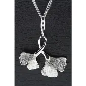MOOYE ® - Collectie Zilveren Ginkgo dubbel blad hanger n bedel