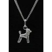 MOOYE ® - Collectie Zilveren Koningspoedel standaard ketting hanger - klein