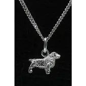 MOOYE ® - Collectie Zilveren Clumber spaniel ketting hanger - klein