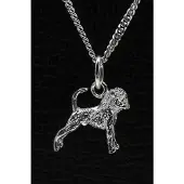 MOOYE ® - Collectie Zilveren Brusselse smoushondje met staart ketting hanger - klein