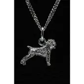 MOOYE ® - Collectie Zilveren Brusselse smoushondje ketting hanger - klein