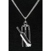 MOOYE ® - Collectie Zilveren Whicket met Cricket bat ketting hanger