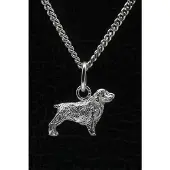 MOOYE ® - Collectie Zilveren Sussex spaniel ketting hanger - klein