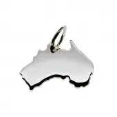 MOOYE ® - Collectie Zilveren Landkaart Australi ketting hanger